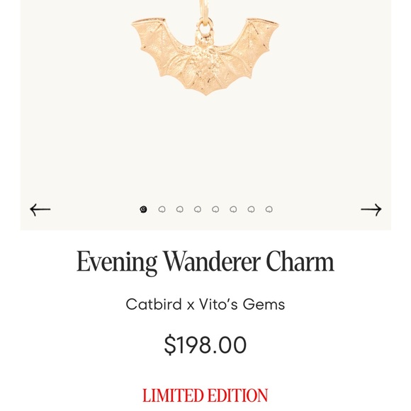 Catbird x Vito’s Gems Evening Wanderer Bat Charm! 🦇 New w/ Box, Halloween Perf! - Picture 5 of 8